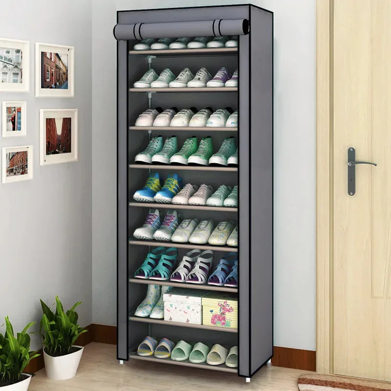 Schuhregal Grün 9 Ebenen Schuhaufbewahrung