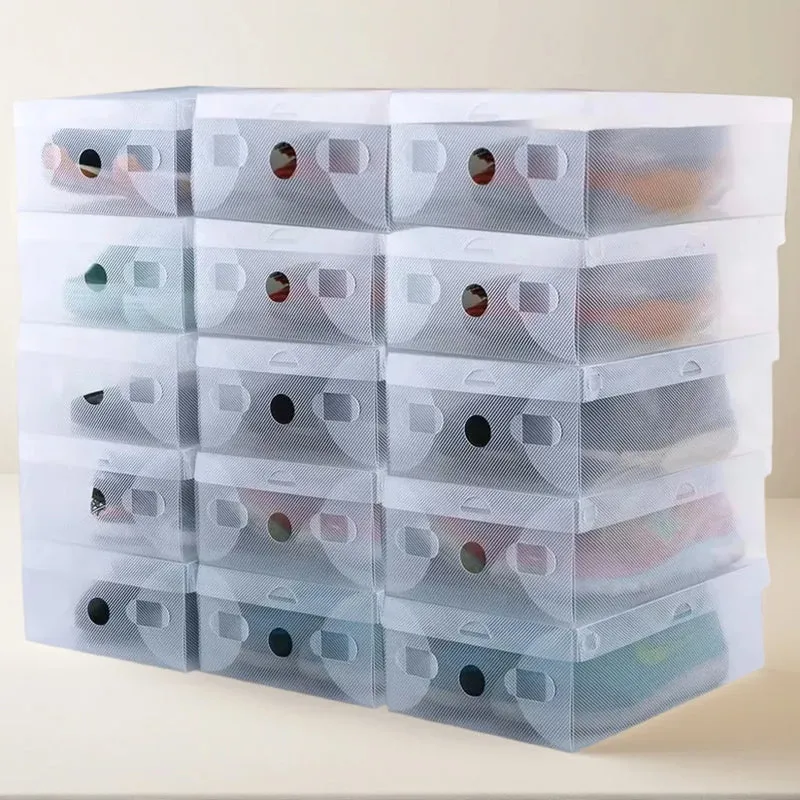 Transparente Schuhbox stapelbar 12er Set für Schuhaufbewahrung