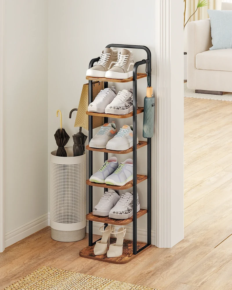 Vertikales Schuhregal 6 Ebenen Schuhaufbewahrung